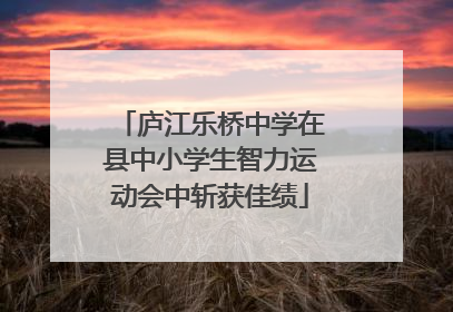 庐江乐桥中学在县中小学生智力运动会中斩获佳绩